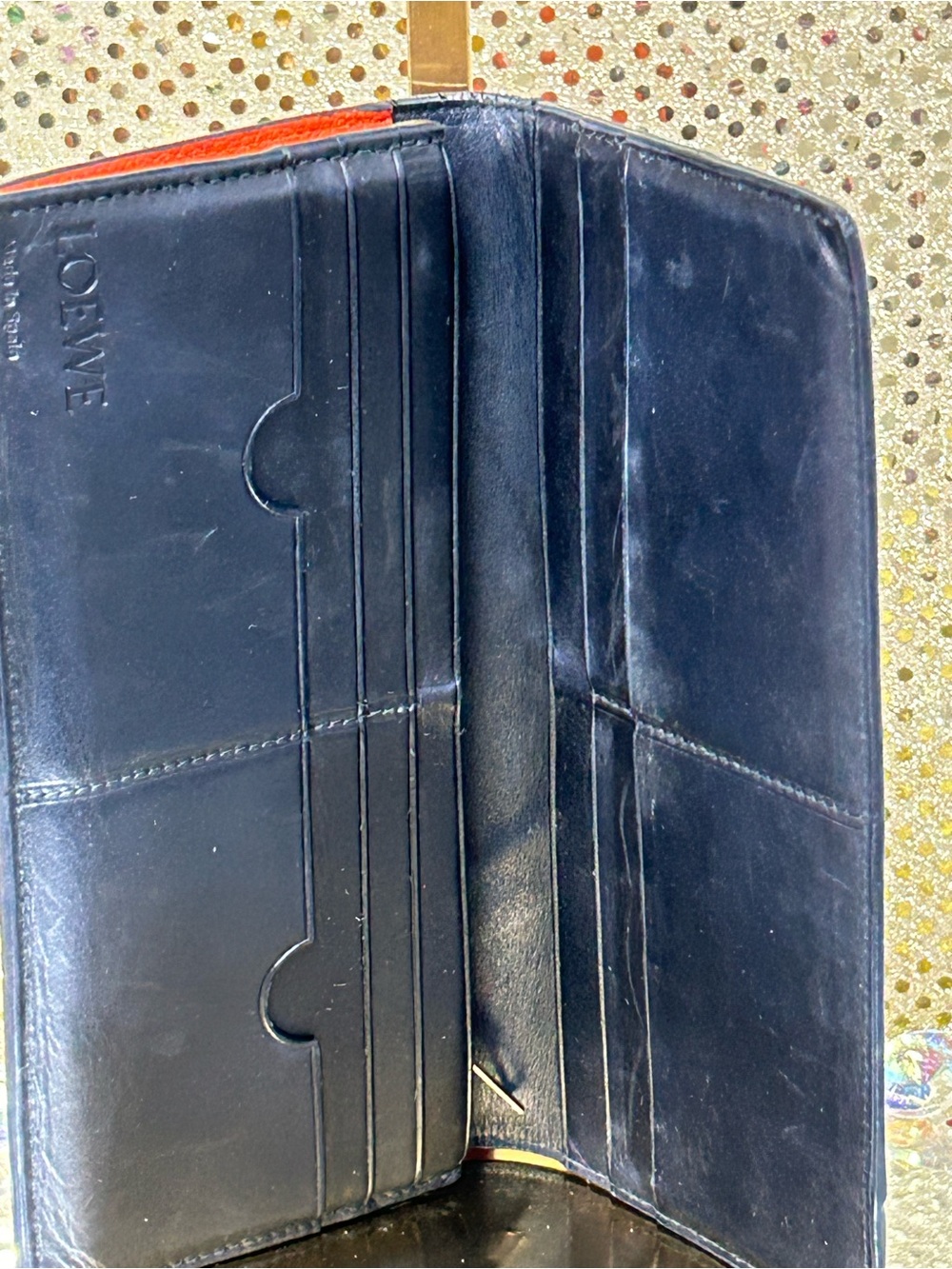 Loewe Puzzle Leather Envelope Clutch on a Chain Approx. 7.5 x 3.5 - Picture 10 of 17